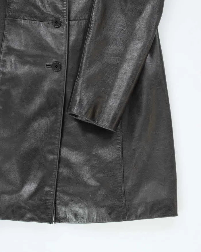 Vintage 90's Women's Danier Double Breasted Leather Trench Jacket - S sold by Rokit product image thumbnail 4