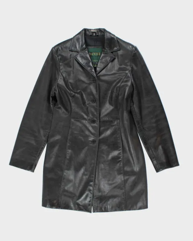 Vintage 90's Women's Danier Double Breasted Leather Trench Jacket - S sold by Rokit