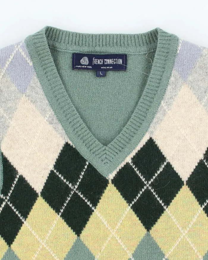 Vintage 80s French Connection Argyle Wool Tank Knit - L sold by Rokit product image thumbnail 3