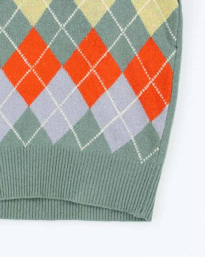 Vintage 80s French Connection Argyle Wool Tank Knit - L sold by Rokit product image thumbnail 4