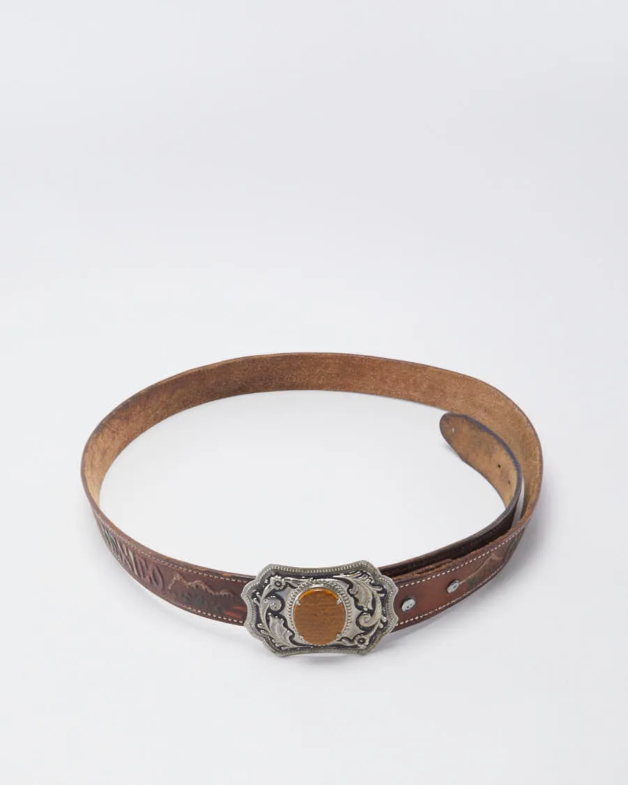 Vintage Mexico Buckled Western Brown Leather Belted sold by Rokit product image thumbnail 2