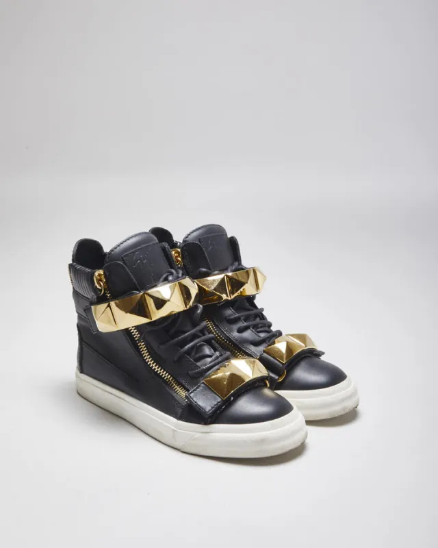 Giuseppe Zanotti High Top Leather Strap Trainers - UK 3.5 sold by Rokit