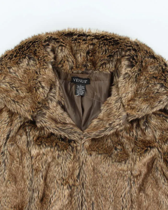 Y2k 00s Venus Brown Faux Fur Jacket - S sold by Rokit product image thumbnail 3