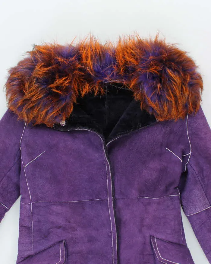 Vintage Y2k 00s Purple Suede Coat - S sold by Rokit product image thumbnail 3