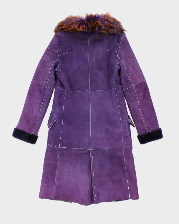 Vintage Y2k 00s Purple Suede Coat - S sold by Rokit product image thumbnail 2