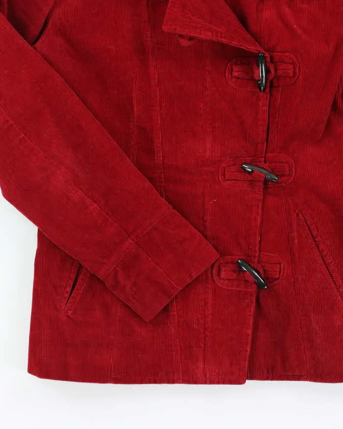 Y2k 00s Red Corduroy Hooded Jacket - M sold by Rokit product image thumbnail 4