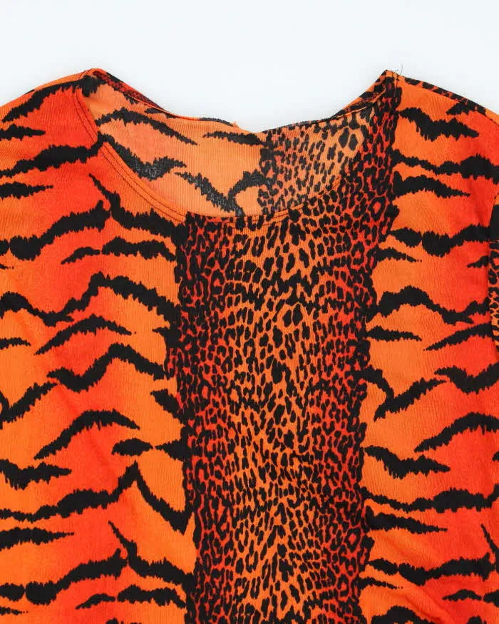 Y2k 00s Orange Animal Print Top - M sold by Rokit product image thumbnail 3