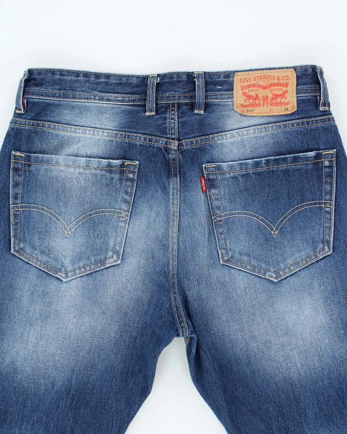 Vintage Levi's 513 Pre-Distressed Straight Fit Dark Wash Jeans - W32 L29 sold by Rokit product image thumbnail 4