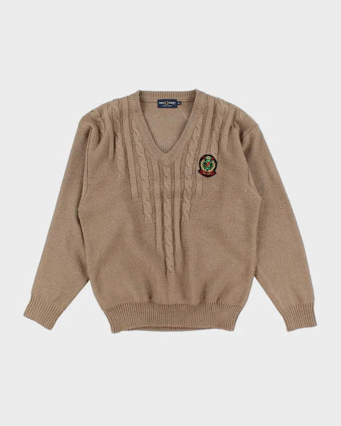 Vintage 90's Fred Perry Cable Knit Jumper - M sold by Rokit