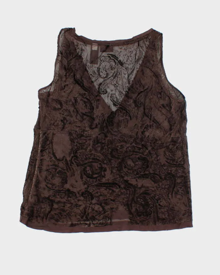 Vintage 90s City Brown Silk Blend Top - M sold by Rokit product image thumbnail 2