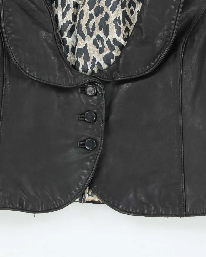 Vintage Women's Marciano Short Sleeved Cropped Leather Jacket - L sold by Rokit product image thumbnail 4