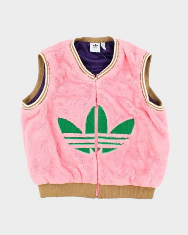 Adidas Pink Faux Fur Gillet - M sold by Rokit