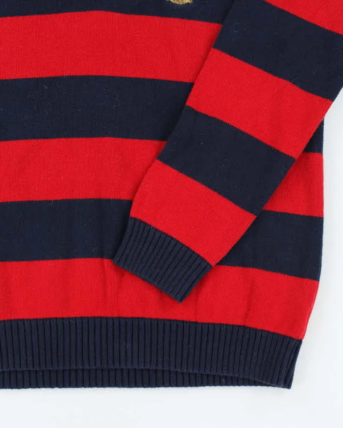 Vintage Ralph Lauren Quarter Zip Striped Knit Jumper - L sold by Rokit product image thumbnail 4