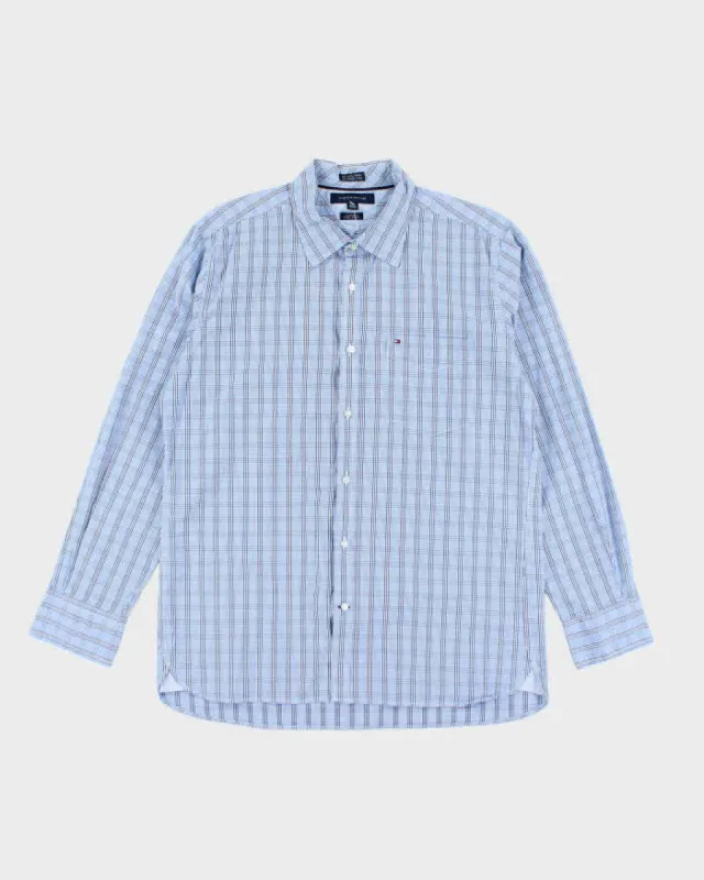 Tommy Hilfiger Blue Checked Long Sleeve Shirt - L sold by Rokit