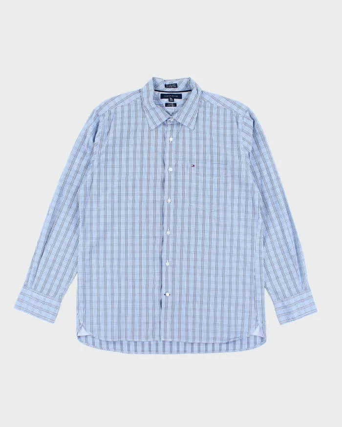 Tommy Hilfiger Blue Checked Long Sleeve Shirt - L sold by Rokit