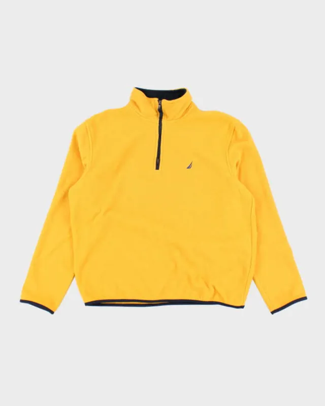 Nautica Yellow Quarter-Zip Fleece - S sold by Rokit