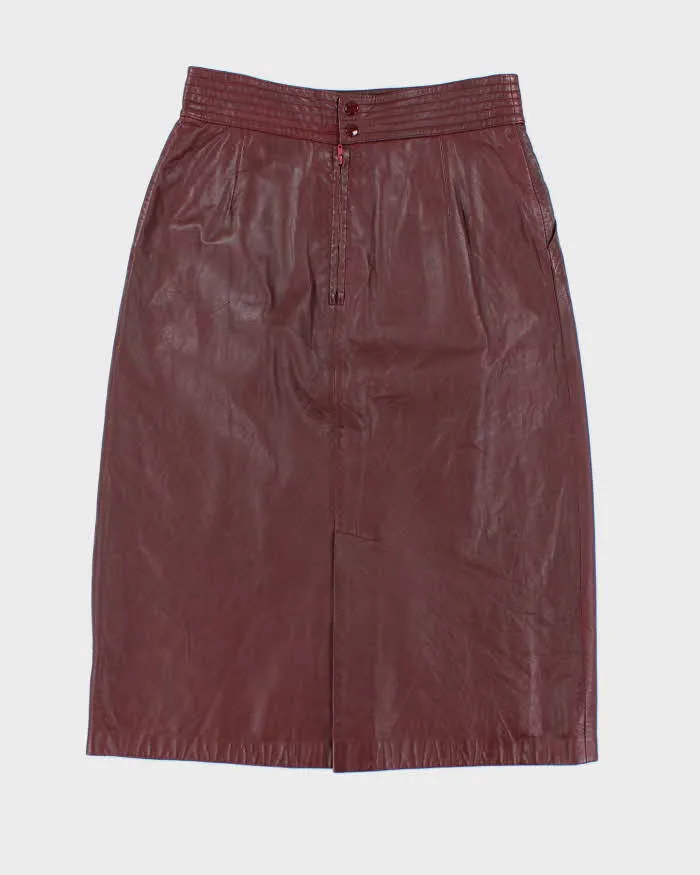 Vintage Red Leather Skirt - S sold by Rokit product image thumbnail 2