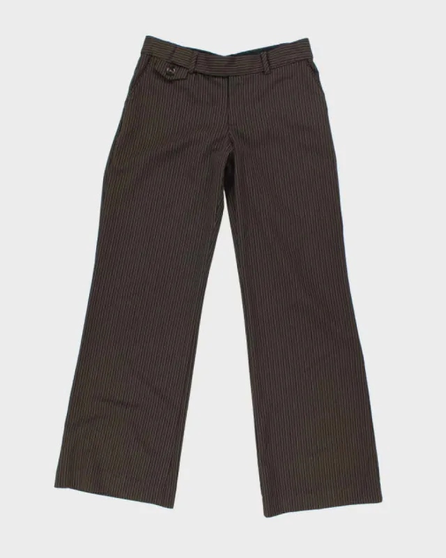 Y2k 00s Mexx Brown Stripe Suit Trousers - W30 L31 sold by Rokit