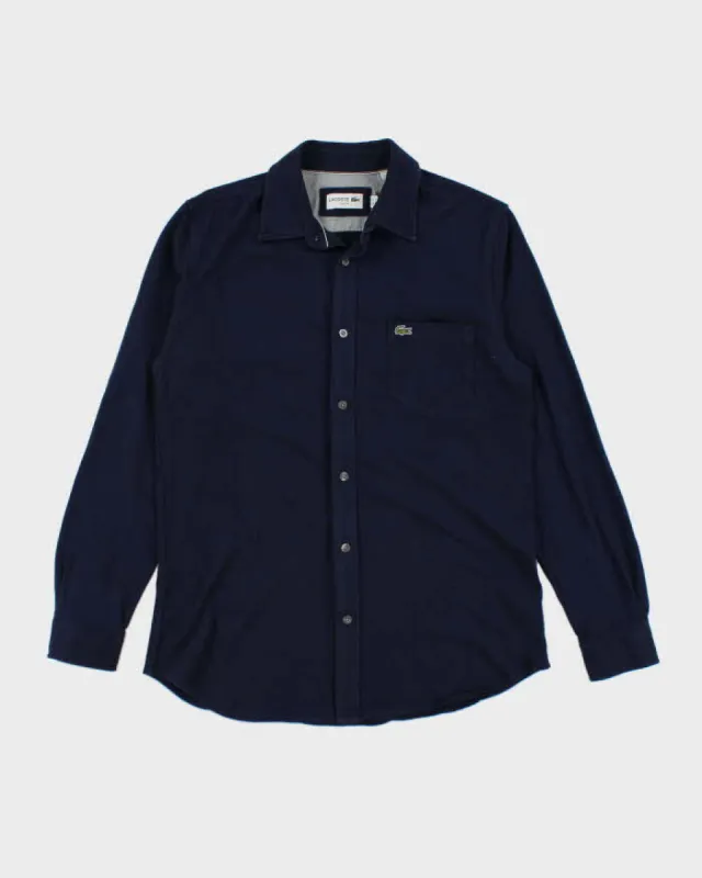 Lacoste Button Up Long Sleeve Navy Polo Shirt - M sold by Rokit