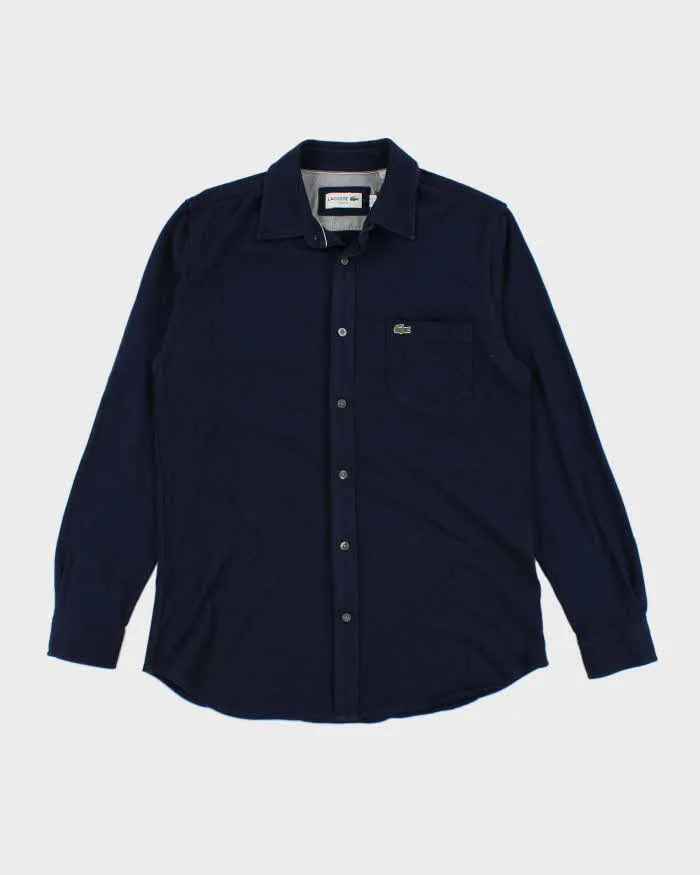 Lacoste Button Up Long Sleeve Navy Polo Shirt - M sold by Rokit