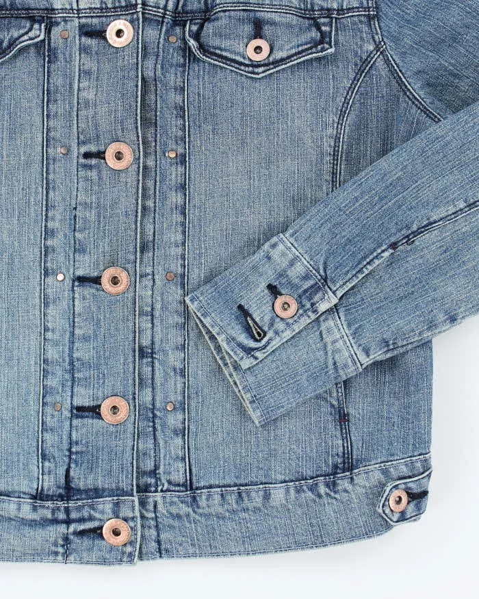 Vintage Women's Y2K Medium Wash Denim Jacket - L sold by Rokit product image thumbnail 4