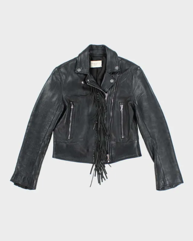 Sandro Fringe Leather Jacket - XS sold by Rokit