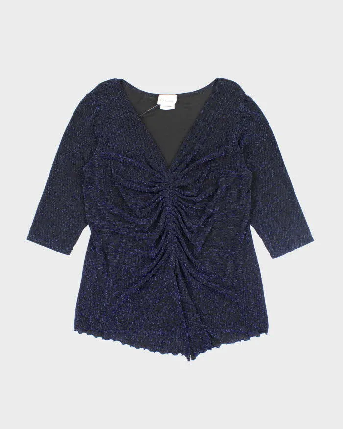 Y2k 00s Tradition Sparkly Ruched Top - L sold by Rokit