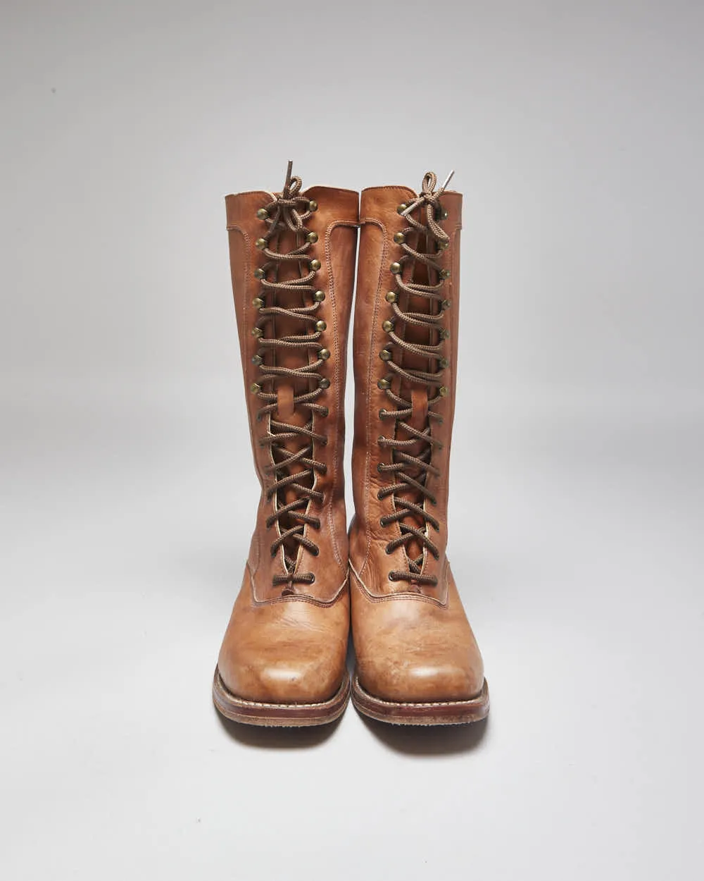 Vintage Frye Lace-Up Brown Leather Boots - UK7.5 sold by Rokit product image thumbnail 3