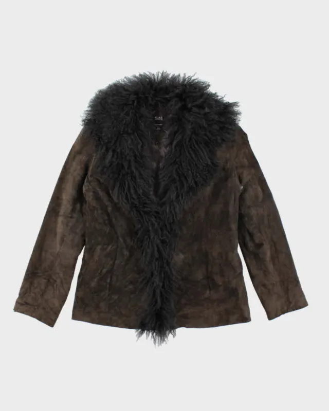 Vintage Y2k 00s F.L.A.G. Suede Faux Fur Lined Jacket - S sold by Rokit