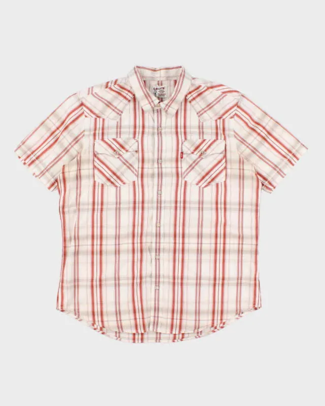 Vintage men's Levis red Checked Western Style Shirt - L sold by Rokit