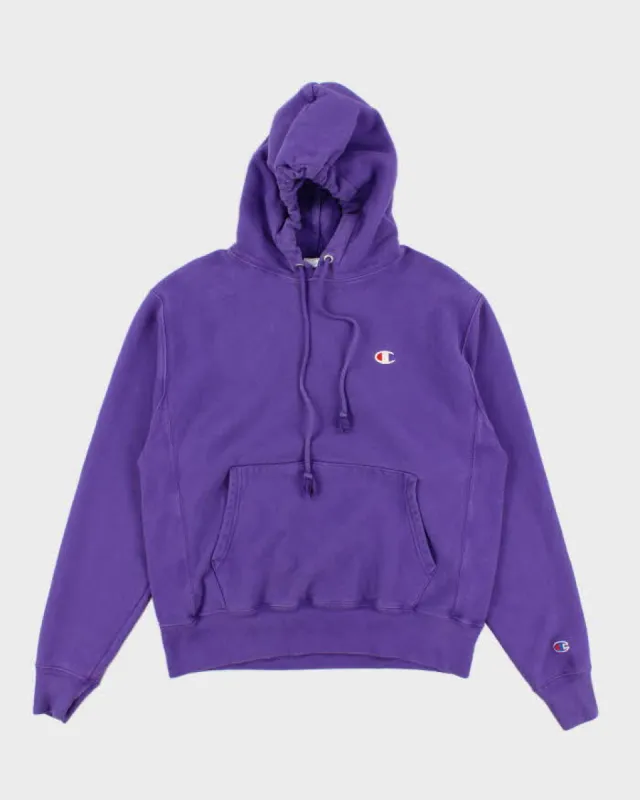 Champion Purple Reverse Weave Hoodie - M sold by Rokit