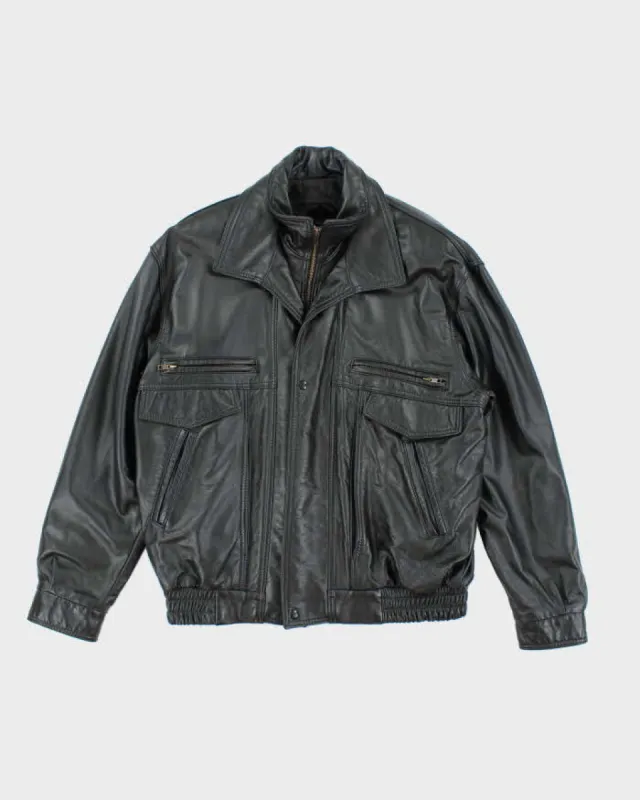 Vintage 90's Oversized Double Closing Leather Jacket - L sold by Rokit