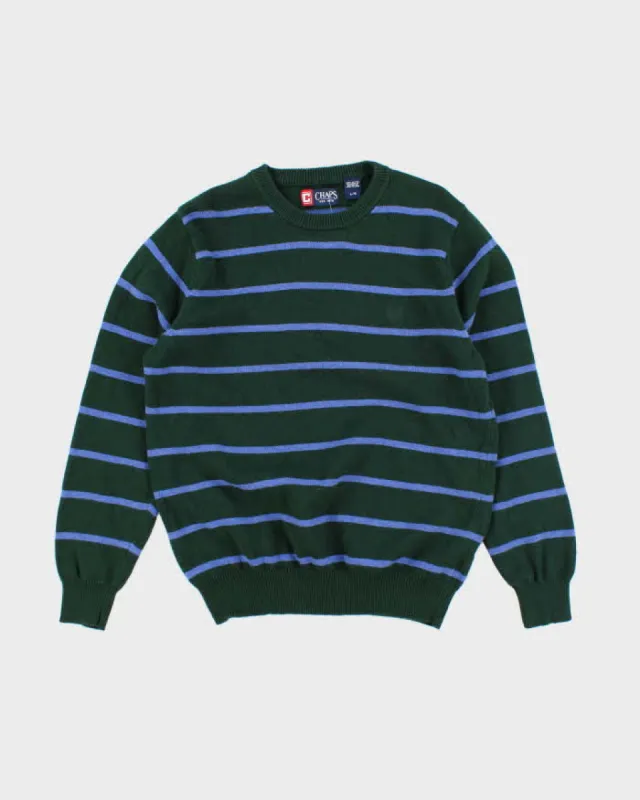 Vintage Chaps Striped Chunky Knit Jumper - L sold by Rokit