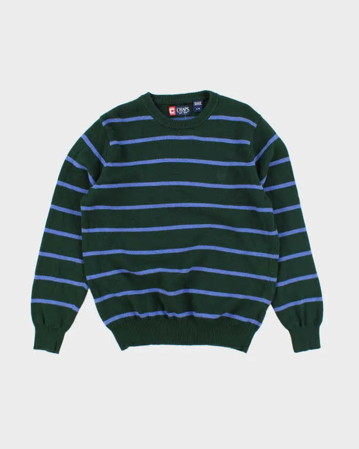 Vintage Chaps Striped Chunky Knit Jumper - L sold by Rokit