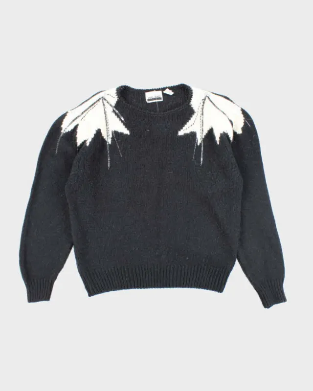 Vintage 80s Zig Zag Wool & Angora Blend Jumper - M sold by Rokit