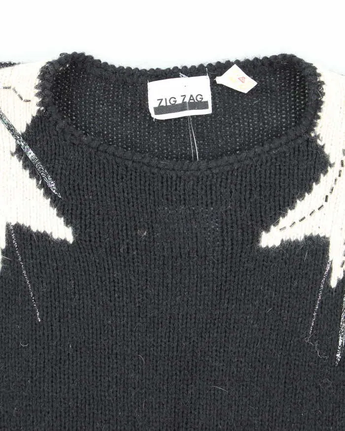 Vintage 80s Zig Zag Wool & Angora Blend Jumper - M sold by Rokit product image thumbnail 3
