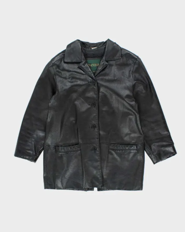 Vintage Women's Danier Button Up Leather Jacket - M sold by Rokit