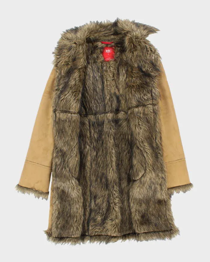 Vintage 90s EDC Faux Suede Fur Lined Coat - S sold by Rokit product image thumbnail 5