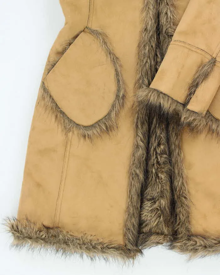 Vintage 90s EDC Faux Suede Fur Lined Coat - S sold by Rokit product image thumbnail 4