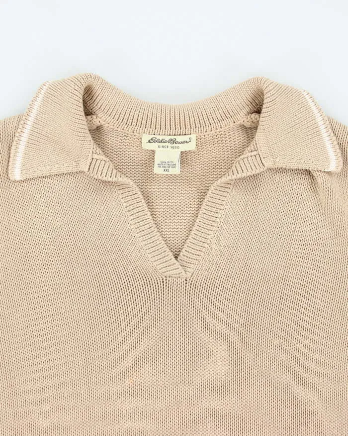 Vintage 90's Eddie Bauer Oversized V-Neck Collared Knit Jumper - XXL sold by Rokit product image thumbnail 3