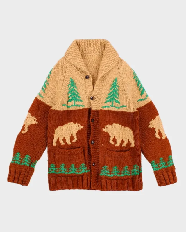 Vintage Handmade Chunky Knit Bear Cardigan - S made by Rokit