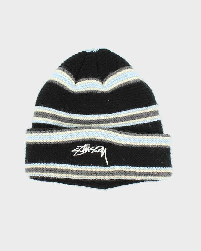 Vintage Stussy Striped Embroidered Watch Beanie - OS sold by Rokit