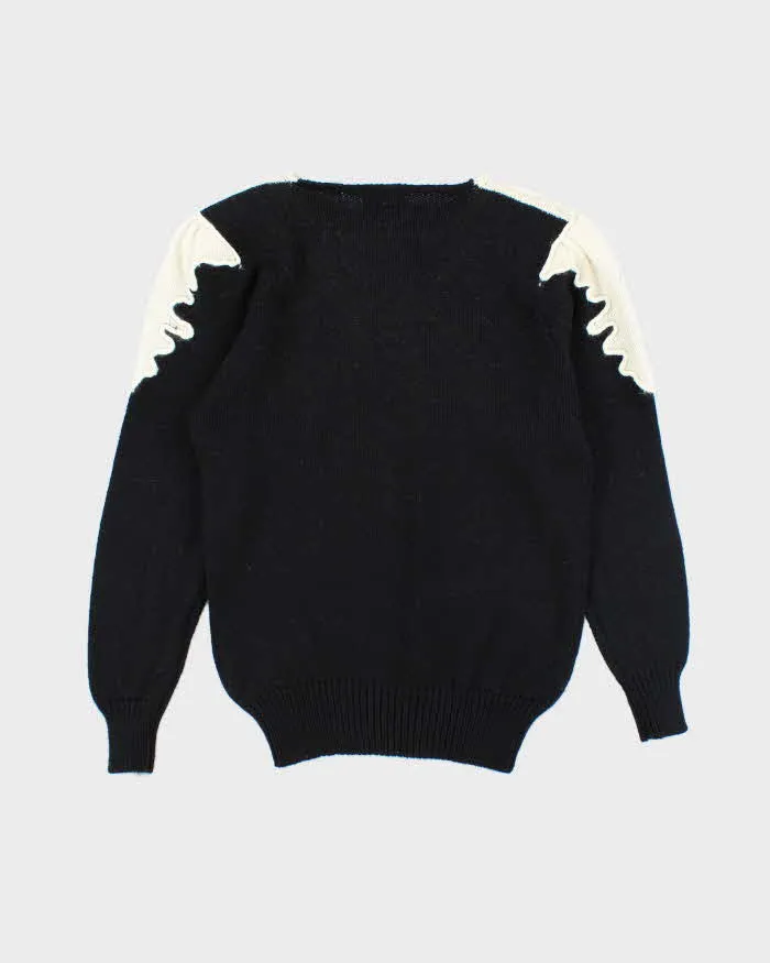 Vintage 80s Iris Wool & Angora Blend Beaded Jumper - L sold by Rokit product image thumbnail 2