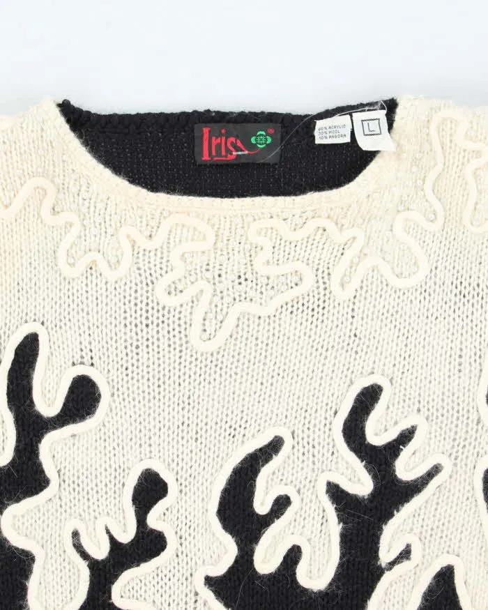 Vintage 80s Iris Wool & Angora Blend Beaded Jumper - L sold by Rokit product image thumbnail 3