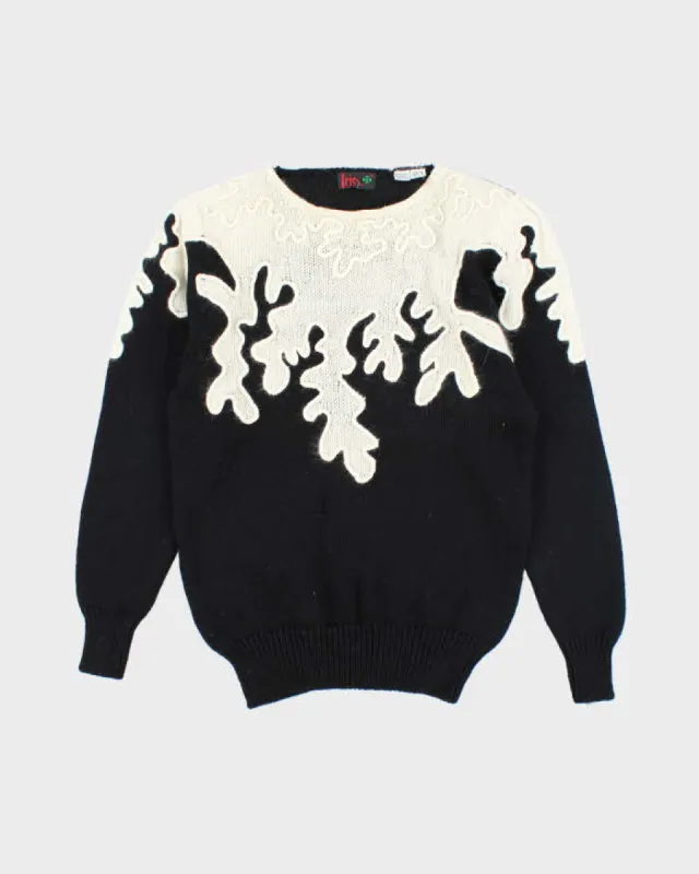 Vintage 80s Iris Wool & Angora Blend Beaded Jumper - L sold by Rokit