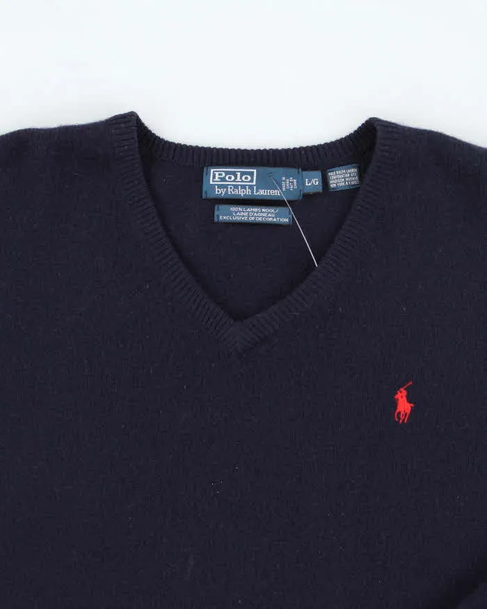 Vintage Ralph Lauren V-Neck Lambswool Knit Jumper - L sold by Rokit product image thumbnail 3