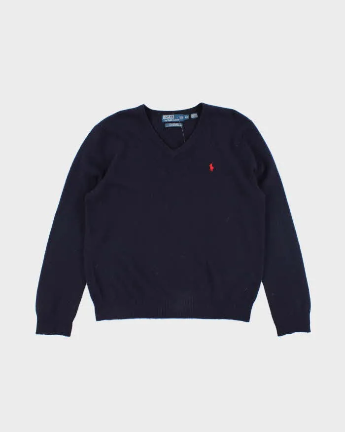 Vintage Ralph Lauren V-Neck Lambswool Knit Jumper - L sold by Rokit