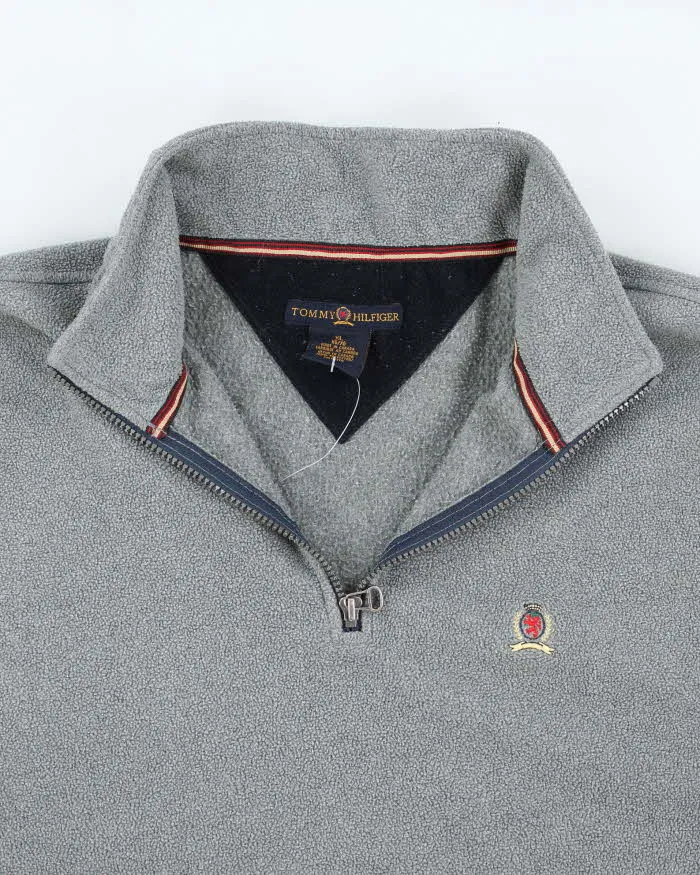 Vintage Tommy Hilfiger Grey Quarter Zip Fleece - XL sold by Rokit product image thumbnail 3