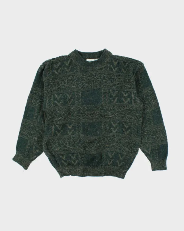 Vintage Trails Edge Green Knit Jumper - M sold by Rokit