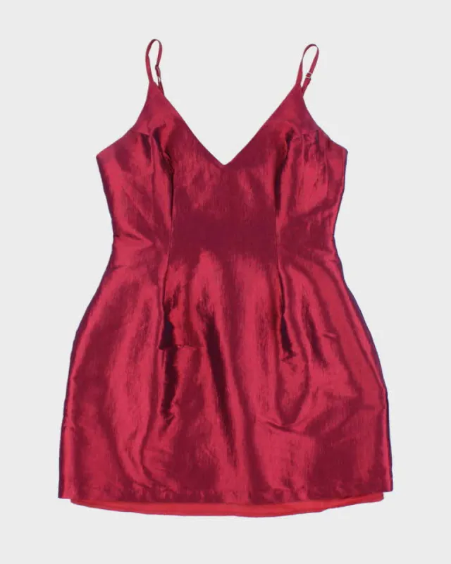 Vintage Y2k 00s Red Iridescent Mini Dress - S sold by Rokit